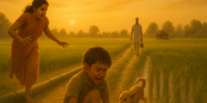 RMP doctor providing first aid to villagers in a rural Telangana village, highlighting lifesaving healthcare in fields and homes.